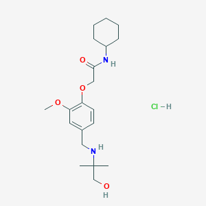 molecular formula C20H33ClN2O4 B4141293 N-cyclohexyl-2-[4-[[(1-hydroxy-2-methylpropan-2-yl)amino]methyl]-2-methoxyphenoxy]acetamide;hydrochloride 