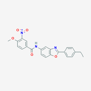 molecular formula C23H19N3O5 B414130 N-[2-(4-ethylphenyl)-1,3-benzoxazol-5-yl]-3-nitro-4-methoxybenzamide 