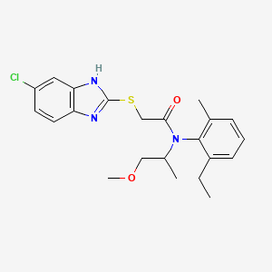 molecular formula C22H26ClN3O2S B4141322 2-[(5-chloro-1H-1,3-benzodiazol-2-yl)sulfanyl]-N-(2-ethyl-6-methylphenyl)-N-(1-methoxypropan-2-yl)acetamide 