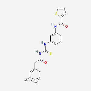 molecular formula C24H27N3O2S2 B4141337 N-(3-{[(tricyclo[3.3.1.1~3,7~]dec-1-ylacetyl)carbamothioyl]amino}phenyl)thiophene-2-carboxamide 