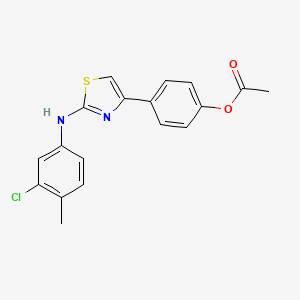molecular formula C18H15ClN2O2S B4141344 [4-[2-(3-Chloro-4-methylanilino)-1,3-thiazol-4-yl]phenyl] acetate 