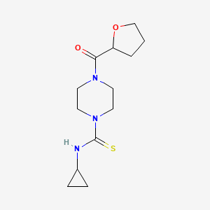 molecular formula C13H21N3O2S B4141410 N-cyclopropyl-4-(tetrahydrofuran-2-ylcarbonyl)piperazine-1-carbothioamide 