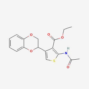 molecular formula C17H17NO5S B4141411 Ethyl 2-(acetylamino)-4-(2,3-dihydro-1,4-benzodioxin-2-yl)thiophene-3-carboxylate 