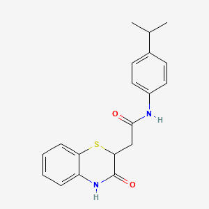 molecular formula C19H20N2O2S B4141485 2-(3-oxo-4H-1,4-benzothiazin-2-yl)-N-(4-propan-2-ylphenyl)acetamide 