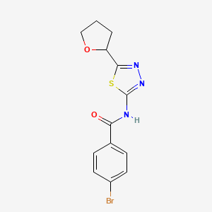 molecular formula C13H12BrN3O2S B4141595 4-bromo-N-[5-(oxolan-2-yl)-1,3,4-thiadiazol-2-yl]benzamide 