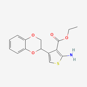 molecular formula C15H15NO4S B4141657 Ethyl 2-amino-4-(2,3-dihydro-1,4-benzodioxin-2-yl)thiophene-3-carboxylate 