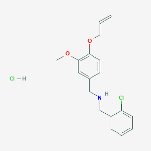 molecular formula C18H21Cl2NO2 B4141693 N-[(2-chlorophenyl)methyl]-1-(3-methoxy-4-prop-2-enoxyphenyl)methanamine;hydrochloride 