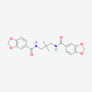 molecular formula C21H22N2O6 B414171 N,N'-(2,2-DIMETHYL-1,3-PROPANEDIYL)BIS(1,3-BENZODIOXOLE-5-CARBOXAMIDE) 