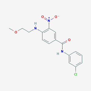 molecular formula C16H16ClN3O4 B4141796 N-(3-chlorophenyl)-4-(2-methoxyethylamino)-3-nitrobenzamide 
