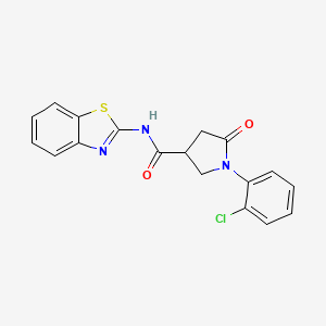 molecular formula C18H14ClN3O2S B4141815 N-(1,3-benzothiazol-2-yl)-1-(2-chlorophenyl)-5-oxopyrrolidine-3-carboxamide 