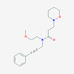 molecular formula C19H26N2O3 B4141856 N-(2-methoxyethyl)-3-(1,2-oxazinan-2-yl)-N-(3-phenylprop-2-yn-1-yl)propanamide 