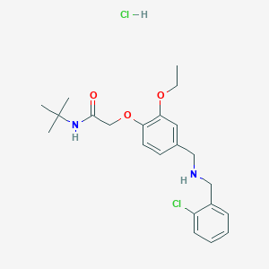 molecular formula C22H30Cl2N2O3 B4141914 N-tert-butyl-2-[4-[[(2-chlorophenyl)methylamino]methyl]-2-ethoxyphenoxy]acetamide;hydrochloride 