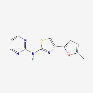 molecular formula C12H10N4OS B4141920 N-[4-(5-methylfuran-2-yl)-1,3-thiazol-2-yl]pyrimidin-2-amine 