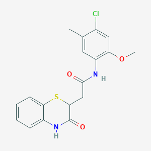 molecular formula C18H17ClN2O3S B4141922 N-(4-chloro-2-methoxy-5-methylphenyl)-2-(3-oxo-4H-1,4-benzothiazin-2-yl)acetamide 
