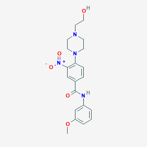 molecular formula C20H24N4O5 B4141932 4-[4-(2-hydroxyethyl)piperazin-1-yl]-N-(3-methoxyphenyl)-3-nitrobenzamide 