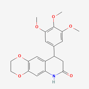 molecular formula C20H21NO6 B4141934 9-(3,4,5-TRIMETHOXYPHENYL)-2H,3H,6H,7H,8H,9H-[1,4]DIOXINO[2,3-G]QUINOLIN-7-ONE 