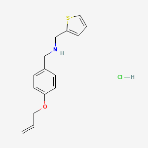 molecular formula C15H18ClNOS B4142108 1-(4-prop-2-enoxyphenyl)-N-(thiophen-2-ylmethyl)methanamine;hydrochloride 