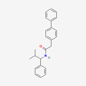 molecular formula C24H25NO B4142116 N-(2-methyl-1-phenylpropyl)-2-(4-phenylphenyl)acetamide 