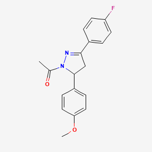 1-acetyl-3-(4-fluorophenyl)-5-(4-methoxyphenyl)-4,5-dihydro-1H-pyrazole