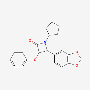 4-(1,3-benzodioxol-5-yl)-1-cyclopentyl-3-phenoxy-2-azetidinone