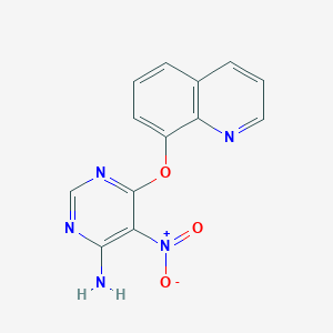 molecular formula C13H9N5O3 B4142162 5-Nitro-6-(quinolin-8-yloxy)pyrimidin-4-amine 