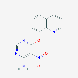 5-nitro-6-(8-quinolinyloxy)-4-pyrimidinamine