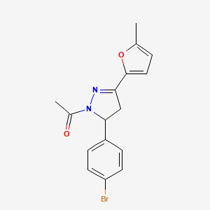 1-acetyl-5-(4-bromophenyl)-3-(5-methyl-2-furyl)-4,5-dihydro-1H-pyrazole
