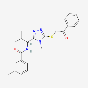 3-methyl-N-(2-methyl-1-{4-methyl-5-[(2-oxo-2-phenylethyl)thio]-4H-1,2,4-triazol-3-yl}propyl)benzamide