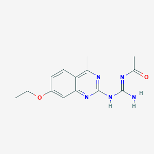 molecular formula C14H17N5O2 B414222 N-[amino-[(7-ethoxy-4-methylquinazolin-2-yl)amino]methylidene]acetamide 