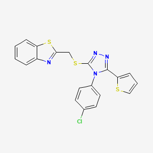 2-({[4-(4-chlorophenyl)-5-(2-thienyl)-4H-1,2,4-triazol-3-yl]thio}methyl)-1,3-benzothiazole