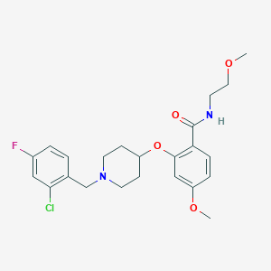 2-{[1-(2-chloro-4-fluorobenzyl)-4-piperidinyl]oxy}-4-methoxy-N-(2-methoxyethyl)benzamide