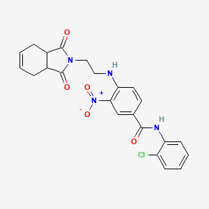 molecular formula C23H21ClN4O5 B4142251 N-(2-chlorophenyl)-4-[2-(1,3-dioxo-3a,4,7,7a-tetrahydroisoindol-2-yl)ethylamino]-3-nitrobenzamide 