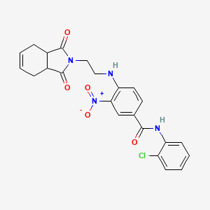 N-(2-chlorophenyl)-4-{[2-(1,3-dioxo-1,3,3a,4,7,7a-hexahydro-2H-isoindol-2-yl)ethyl]amino}-3-nitrobenzamide