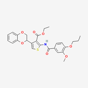 molecular formula C26H27NO7S B4142307 ethyl 4-(2,3-dihydro-1,4-benzodioxin-2-yl)-2-[(3-methoxy-4-propoxybenzoyl)amino]-3-thiophenecarboxylate CAS No. 364612-53-3