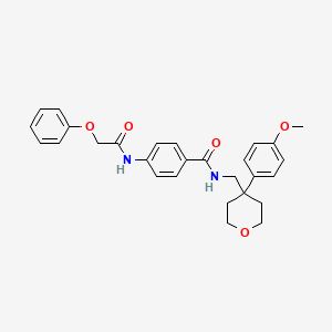 molecular formula C28H30N2O5 B4142339 N-{[4-(4-methoxyphenyl)tetrahydro-2H-pyran-4-yl]methyl}-4-[(phenoxyacetyl)amino]benzamide 