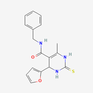 molecular formula C17H17N3O2S B4142379 N-benzyl-4-(furan-2-yl)-6-methyl-2-sulfanylidene-3,4-dihydro-1H-pyrimidine-5-carboxamide 