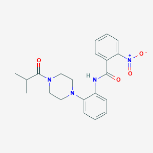 molecular formula C21H24N4O4 B4142473 N-{2-[4-(2-methylpropanoyl)piperazin-1-yl]phenyl}-2-nitrobenzamide 