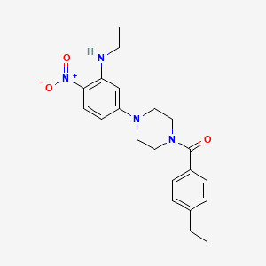 molecular formula C21H26N4O3 B4142543 N-ethyl-5-[4-(4-ethylbenzoyl)-1-piperazinyl]-2-nitroaniline 