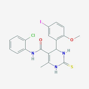 molecular formula C19H17ClIN3O2S B4142611 N-(2-chlorophenyl)-4-(5-iodo-2-methoxyphenyl)-6-methyl-2-thioxo-1,2,3,4-tetrahydro-5-pyrimidinecarboxamide 