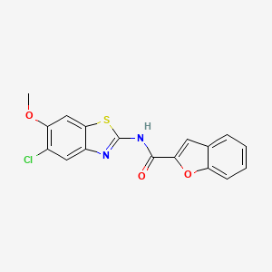 molecular formula C17H11ClN2O3S B4142618 N-(5-chloro-6-methoxy-1,3-benzothiazol-2-yl)-1-benzofuran-2-carboxamide 