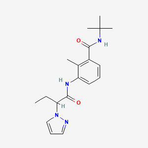 molecular formula C19H26N4O2 B4142681 N-(tert-butyl)-2-methyl-3-{[2-(1H-pyrazol-1-yl)butanoyl]amino}benzamide 