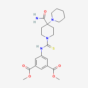 molecular formula C22H30N4O5S B4142754 Dimethyl 5-{[(4'-carbamoyl-1,4'-bipiperidin-1'-yl)carbonothioyl]amino}benzene-1,3-dicarboxylate 