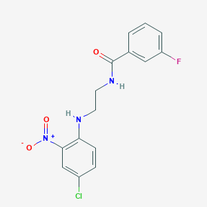 molecular formula C15H13ClFN3O3 B4142814 N-{2-[(4-chloro-2-nitrophenyl)amino]ethyl}-3-fluorobenzamide 