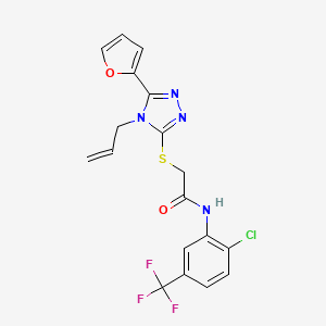 molecular formula C18H14ClF3N4O2S B4142846 N-[2-chloro-5-(trifluoromethyl)phenyl]-2-{[5-(furan-2-yl)-4-(prop-2-en-1-yl)-4H-1,2,4-triazol-3-yl]sulfanyl}acetamide 