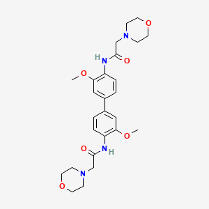 molecular formula C26H34N4O6 B4142886 N-[2-methoxy-4-[3-methoxy-4-[(2-morpholin-4-ylacetyl)amino]phenyl]phenyl]-2-morpholin-4-ylacetamide 