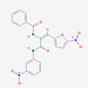 molecular formula C20H14N4O7 B414296 N-(1-({3-nitroanilino}carbonyl)-2-{5-nitro-2-furyl}vinyl)benzamide 