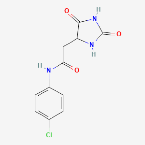 molecular formula C11H10ClN3O3 B4143210 N-(4-chlorophenyl)-2-(2,5-dioxoimidazolidin-4-yl)acetamide 