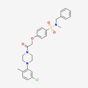 molecular formula C27H30ClN3O4S B4143251 N-benzyl-4-[2-[4-(5-chloro-2-methylphenyl)piperazin-1-yl]-2-oxoethoxy]-N-methylbenzenesulfonamide 