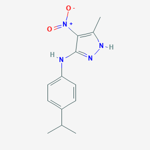 molecular formula C13H16N4O2 B414330 3-METHYL-4-NITRO-N-[4-(PROPAN-2-YL)PHENYL]-1H-PYRAZOL-5-AMINE 