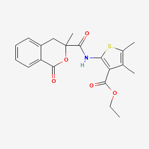 molecular formula C20H21NO5S B4143480 ethyl 4,5-dimethyl-2-{[(3-methyl-1-oxo-3,4-dihydro-1H-isochromen-3-yl)carbonyl]amino}-3-thiophenecarboxylate 
